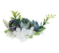 Garneck Blue Artificial Flower Hair Comb Metal Fabric Decorative Hair Side Combs Not Easy to Break Stylish Accessory for Women Wedding and Party
