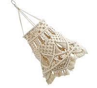 Garneck Bohemian Woven Macrame Lamp Shade for Ceiling Light Lightweight Tassel Lampshade Decor with Soft Light Diffusion Handmade Pendant Cover for Living Room Bedroom Cafe and Wedding