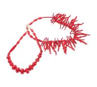 Garneck Boho Coral Choker Necklace Vibrant Coral Red Summer Surfer Accessories for Women Unique Exaggerated Design Bohemian Style Statement for Beach and Costume Wear