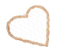 Garneck Boho Wall Art Decor Heart Shaped Floating Photo Frame Willow Woven Hanging Picture Hanger