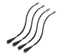 Garneck Braid Hair Extensions 4pcs Synthetic Clip-in Ponytail Black Long Braided Hair Pieces for Women Natural-look