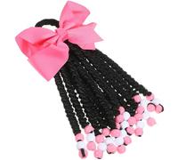 Garneck Braided Ponytail Hair Extension for Synthetic Beaded Bowknot Afro Braids Wig Ponytail Replacement 2# Color Hairpiece