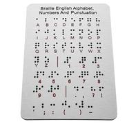 Garneck Braille Alphabet Board with Raised Dots and Punctuation, 4.7×7.25 Inch Tactile Learning Tool for Beginners, Braille Literacy and Teaching Aid for Visually Impaired and Adults