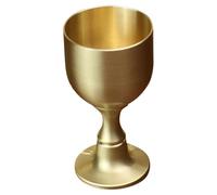 Garneck Brass Glass Metal Offering Cup Antique Goblet Tabletop Offering Cup for Home Temple Blessing Ritual Decorative Buddhism Desktop