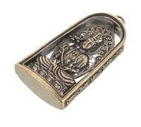 Garneck Brass Mahasthamaprapta Pendant Charm for DIY Jewelry Making Vintage Buddha Statue Amulet for Keychains Home Decor Spiritual Ornaments