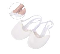 Garneck Breathable Low Cut Grip Socks for Women Anti-skid Dance Floor Socks for Ballet Yoga Belly Dance White Non-slip Elastic Ankle Tie Comfortable Indoor Practice Slippers