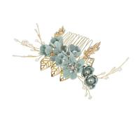 Garneck Bridal Hair Comb Green Crystals Alloy Rhinestone Wedding Hair Accessory for Bride Prom Bridesmaid