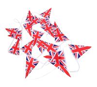 Garneck British Union Jack Triangle Flag Bunting Banner with Vibrant Outdoor Decorative Garland for Parties Sports Events and Celebrations