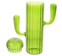 Garneck Cactus Shaped Glass Tea Canister for Dry Food Storage Glass Jar with Smooth Polished Surface Space Saving Container for Loose Leaf Tea Grains Nuts and Cereals