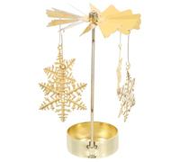 Garneck Carousel Candle Holder Metal Candle SpinnerGolden Rotary Tealight Candle Holder for Desktop Decoration Christmas Home Ornament
