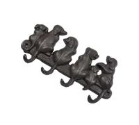 Garneck Cast Iron Dog Shape Hook Black Vintage Wall-Mounted Coat Rack Heavy Duty Animal Shape Hook for Keys Hats and Coats Pastoral European Style Hanging for Wood Tile Walls