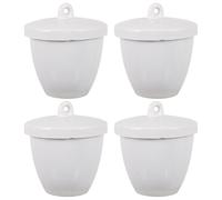 Garneck Ceramic Crucible 4Pcs 100Ml Porcelain Bowls with Lids for High Temperature Alloy Melting in Scientific and School Use