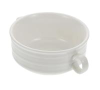Garneck Ceramic Double Handle Soup Cup with Lid for Steamed Eggs Halloween | Porcelain, Simple Plain Finish, Stable Base and Quick Cleanup, for Dorm Study Picnics and Side Dishes