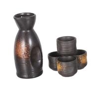 Garneck Ceramic Japanese Sake Set with Tokkuri Bottle and Saki Cups Heat-retaining Traditional Drinkware for Hot Cold Sake Elegant Home and Restaurant Use Easy to Clean Porcelain