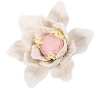 Garneck Ceramic Magnolia Flower Wall Art Hanging Decor, Small White Wall Sculpture for Living Room Bedroom Boho Style Home Decoration