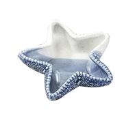 Garneck Ceramic Ocean Star Dish Snack Serving Storage Plate Bowl Decorative Jewelry Tray Candy Container for Home Office Nautical Party Decoration (Blue)