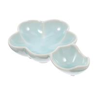 Garneck Ceramic Pen Rest Ink Plate for Calligraphy Practice Art Enthusiasts Students Light Green Flower Shape Smooth Surface Break Resistance Desk Decoration Painting