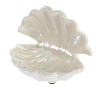 Garneck Ceramic Shell Jewellery Tray White Decorative Jewellery Organiser with Multifunctional Design for Organising Belongings, Elegant and Playful Trinket Dish for Entryway Table Or
