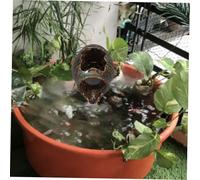 Garneck Ceramic Waterfall Fountain Jar for Garden Decor Circulating Flow Hydroponic Vase for Courtyard Landscape Natural Outdoor Water Feature for Fish Tank and Patio Relaxation
