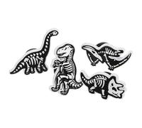 Garneck Chic Dinosaur Pins Brooch Set Eye-catching Casual Style 4pcs for Featuring Dinosaur Skeleton Shaped Zinc Alloy Material Lapel Pin Badges or to Daughter or Wife Daughter Wife