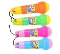 Garneck Children Echo Microphone Toy Set 4pcs Lightweight Karaoke Microphones for Kids 19cm Colorful Echo Mic Props for Boys and Girls Parties and Sing-alongs