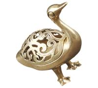 Garneck Chinese Incense Burner Home Desktop Decoration Multifunctional Antique Brass in Shape with Golden Finish, Unique Aromatherapy Incense Holder for Living Room Or Office