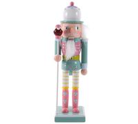 Garneck Christmas Nutcrackers Decoration: Wooden Nutcracker with Cane Candy Christmas Ornament Candy Themed Decoration Figures Ornament for
