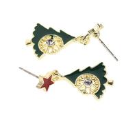 Garneck Christmas Tree Dangle Earrings for Women Cute Xmas Jewelry with Sparkling Studs for Festive Celebrations Easy to Match with Any Outfit Adds Romantic Holiday Vibe