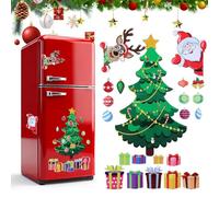 Garneck Christmas Tree Refrigerator Magnets, Festive Christmas Fridge Magnets, Cartoon Magnetic Kitchen Decorations for Holiday Fridge Stickers
