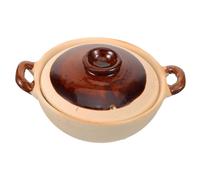 Garneck Clay Cooking Pot Binaural Design for Stewing and Soup Even Heat Distribution Heat Retention Casserole for Garden Parties Family Meals and Daily Use