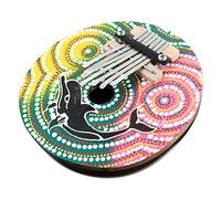 Garneck Coconut Shell 7-note Thumb Piano Finger Piano Musical Instrument for Beginners Kids and Adults Home Decoration Random Color Pattern Random Style