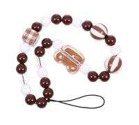 Garneck Coffee Bead Phone Chain Wrist Strap Plastic Camera Lanyard