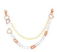 Garneck Colorful Acrylic Heart Chain for Pants Punk Style Jean Accessory for Men and Women Vibrant Decorative Pocket Chain for Dancing and Party Outfits Easy-clean Fashion Accent