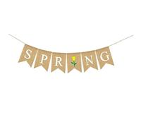 Garneck Colorful Hello Spring Burlap Banner with Swallowtail Flags Linen Hanging Decoration for Indoor Outdoor Spring Party Easter Garland for Walls Windows Doors