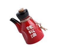 Garneck Condiment Dispenser Ceramic Kitchen Seasoning Bottle 200ml Suitable for Vinegar and Garlic Oil in Home Cooking