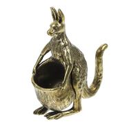 Garneck Copper Kangaroo Ornament Desktop Decor Antique Style Copper Tea Pet Figurine Home Office Table Decoration