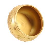 Garneck Copper Treasure Bowl Decorative Brass Basin Chinese Money Bowl Double Fish Sculpture Metal Tabletop Ornament for Home and Office Feng Shui Display