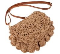 Garneck Cotton Woven Crossbody Purse Hollow Lace Pattern Lightweight Shoulder Bag for Daily Vacation Use