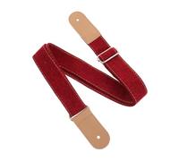 Garneck Country Style Cotton Linen Genuine Leather Ukulele Strap Jujube Red Durable Design Fit for Ukulele and Guitar Use