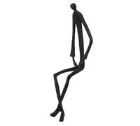 Garneck Creative Abstract Sitting People Iron Sculpture Figurine Black Desktop Decoration for Office and Home, Stylish Modern Home Decor Accent for Restaurants and Living Spaces