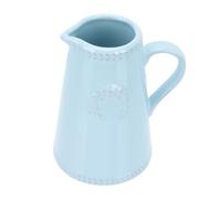 Garneck Creative Blue Ceramic Flower Vase Embossed Mediterranean Style Home Decor Elegant Artistic Container for Table Centerpiece and Gift