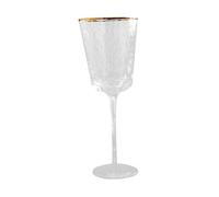Garneck Creative European Style Crystal Whiskey Glass with Golden Rim Stemmed Goblet for Wedding Party Bar Decoration Vintage-Inspired Wine Cup for Drinks and Floral Display