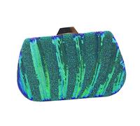Garneck Creative Green Sequined Evening Bag for Women Durable Synthetic Leather Handheld Pouch with Medium Capacity Wear Resistant Fashion Clutch for Party Banquet Dance and Birthday