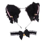 Garneck Creative Lace Collar Set with Bell Festival Hair Collar Prop for Cosplay and Costume Ornament for Parties and Role Ear Design Lightweight and Durable