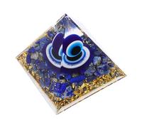 Garneck Creative Lapis Pyramid Adornment Unique Desktop Decor Wear Resistant Craft for Home Office with Texture and Delicate Detailing