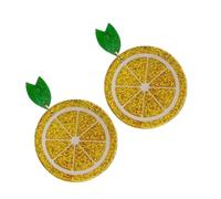 Garneck Creative Lemon Dangle Earrings for Women Sweet Acrylic Fruit Drop Jewelry Lightweight Colorful Ear Accessories for Daily Wear Parties and Dating