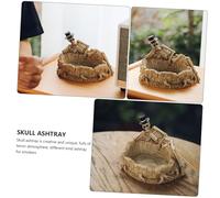 Garneck Creative Resin Skull Ashtray Unique Gothic Decorative Tray for Indoor Smoking and Halloween Home Ornament Retro Resin Ash Holder for Collectors and Gift Giving
