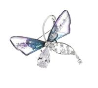 Garneck Creative Silver Butterfly Brooch for Women Elegant Zircon Breastpin Jewelry Delicate Fashion Clothing Decoration Stylish Animal Lapel Pin for Coats and Suits