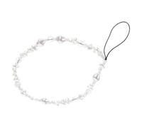 Garneck Creative White Pearl Beaded Mobile Phone Chain Decor Anti-lost Hanging Beads Chain Accessory for Women Girls Uk Phone Charm