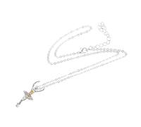 Garneck Crystal Ballet Girl Necklace with Rhinestones Elegant Clavicle Chain Jewelry for Women and Delicate Birthday Party Gift Eye Catching Ballet Dancer Pendant